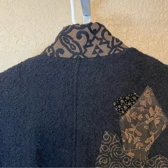 CB Wraps by Chadwicks Vintage Long Wool Wearable Art Maxi Coat Size M - Picture 15 of 16